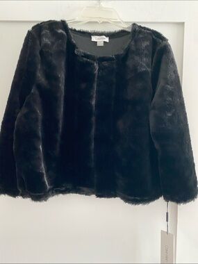 Calvin Klein Black Faux Fur Teddy Jacket